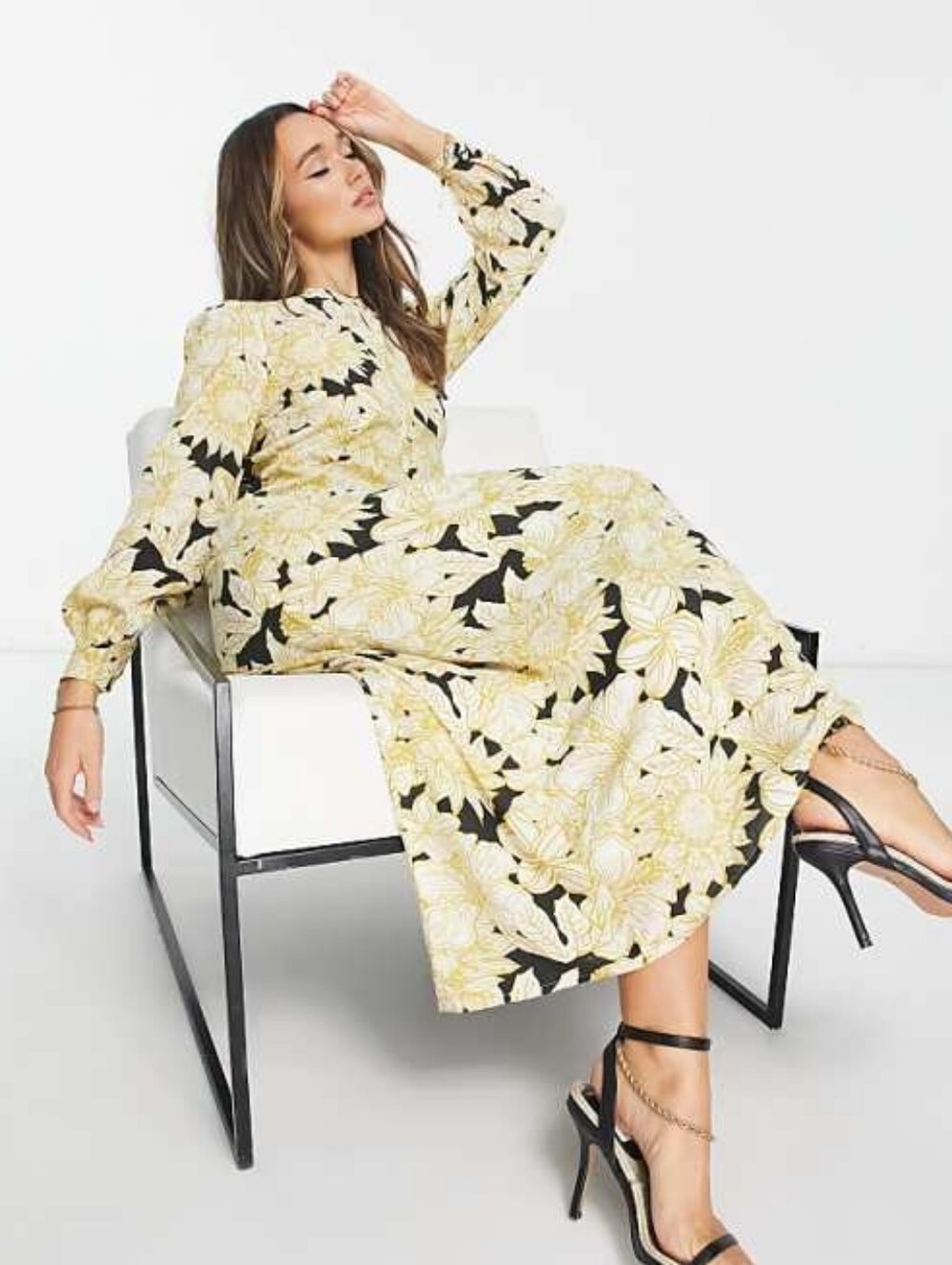 Vero Moda Yellow Floral Maxi Dress